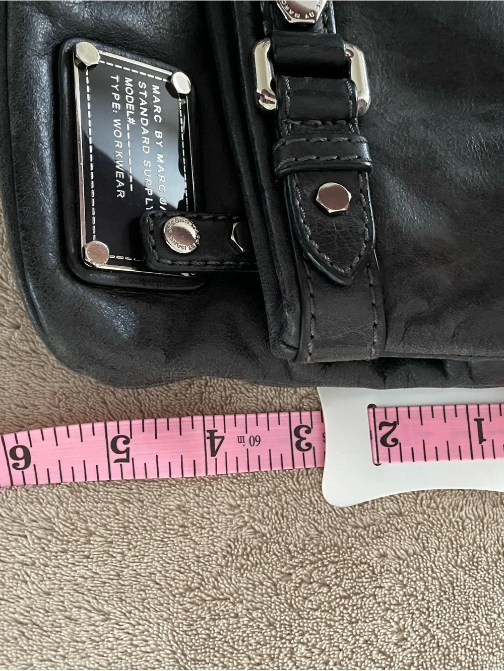 Marc by Marc Jacobs Black Leather Workwear Fold Over Clutch